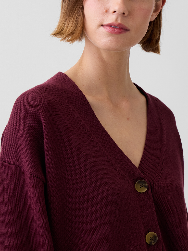 Image number 4 showing, 100% Cotton Oversized Cardigan Sweater