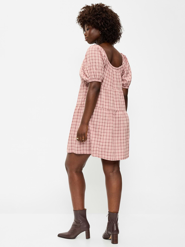 Image number 6 showing, Puff-Sleeve Smocked Mini Swing Dress