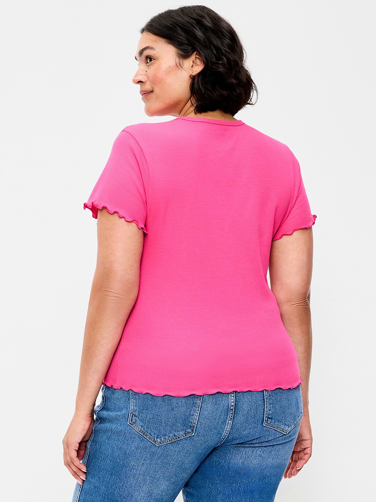 Image number 9 showing, Fitted Waffle-Knit Cropped T-Shirt