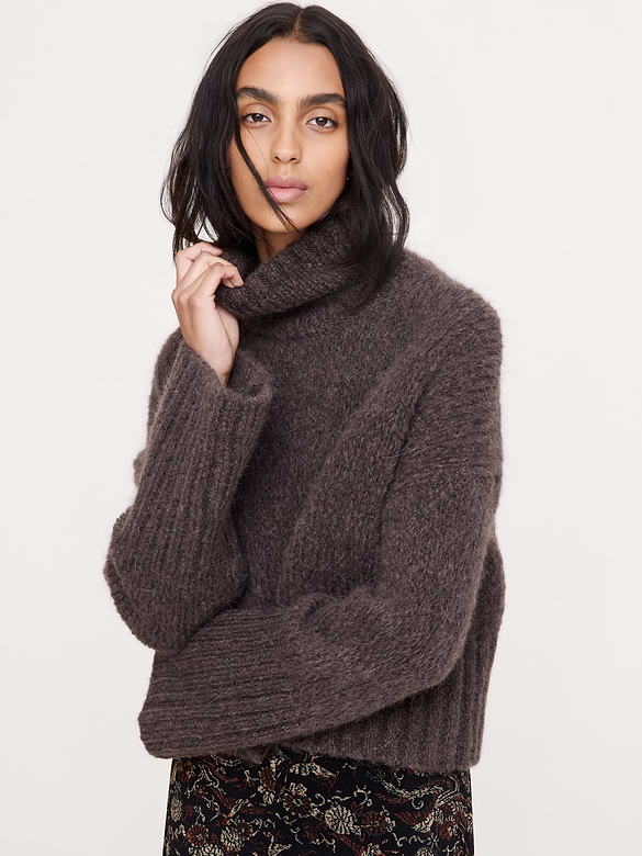 Italian Alpaca-Blend Cropped Sweater