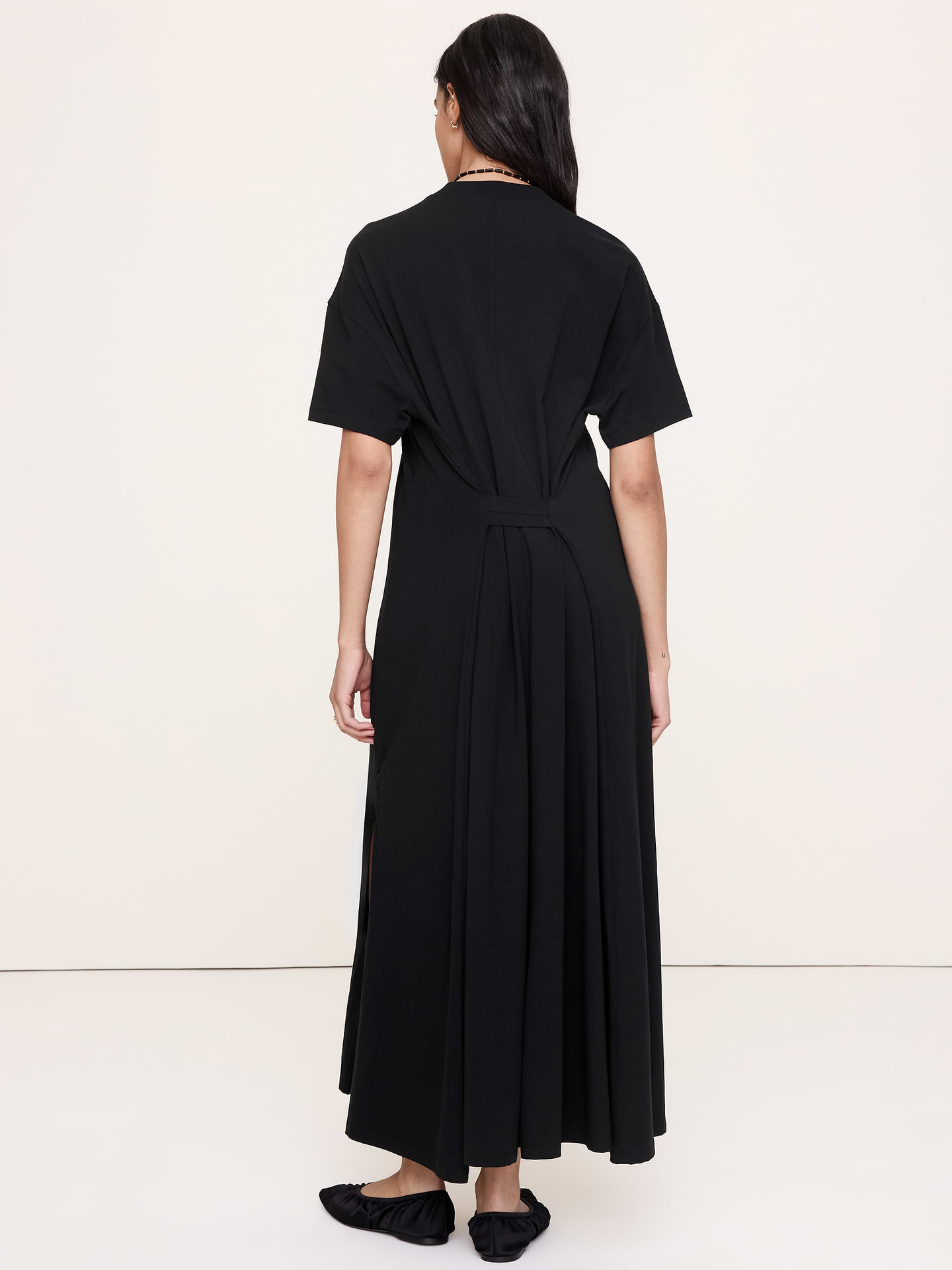 Image number 5 showing, Oversized Stretch-Cotton Tie-Waist Midi Dress