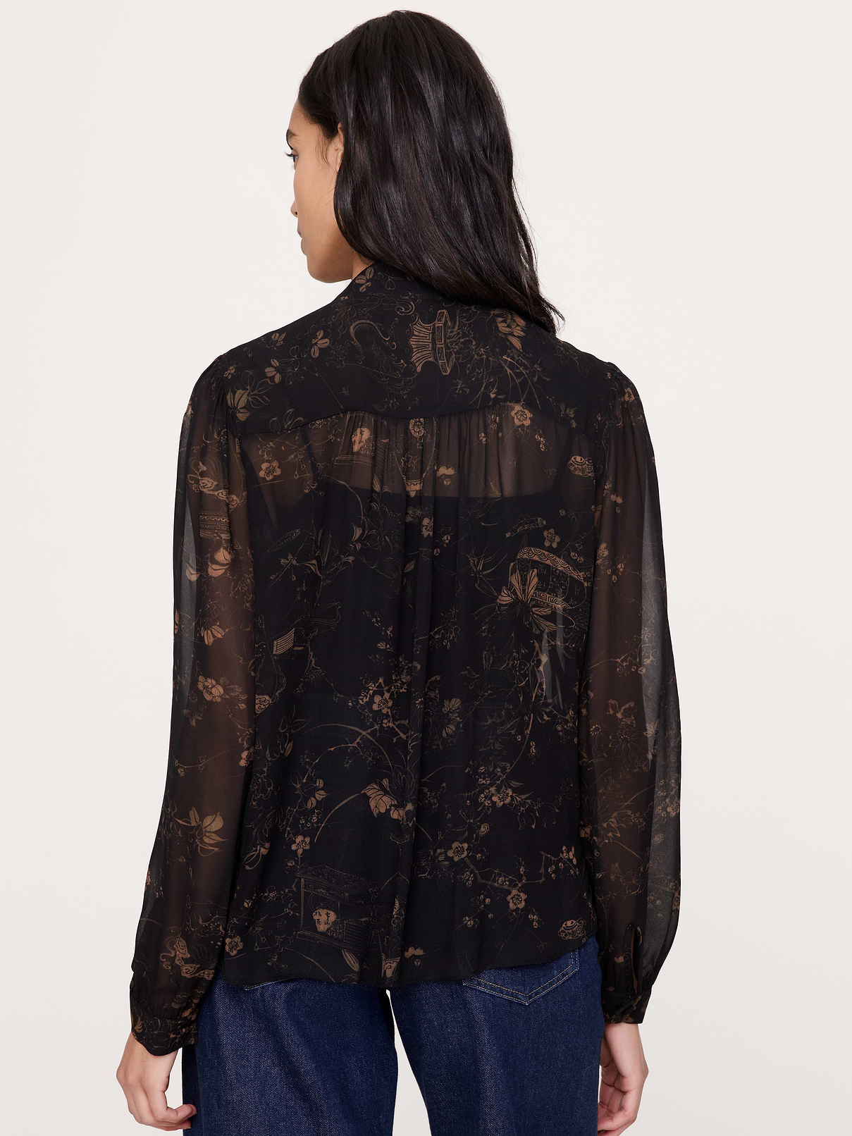 Image 2 of 8, Georgette Tie-Neck Blouse