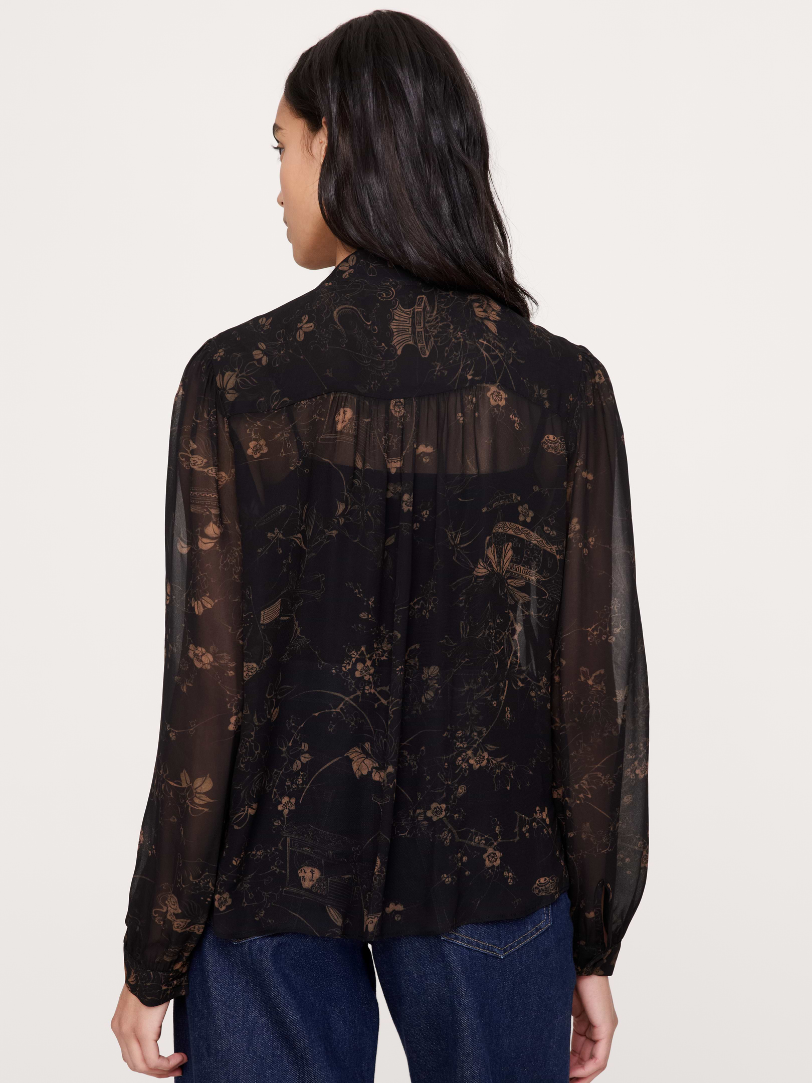 Image 2 of 8, Georgette Tie-Neck Blouse