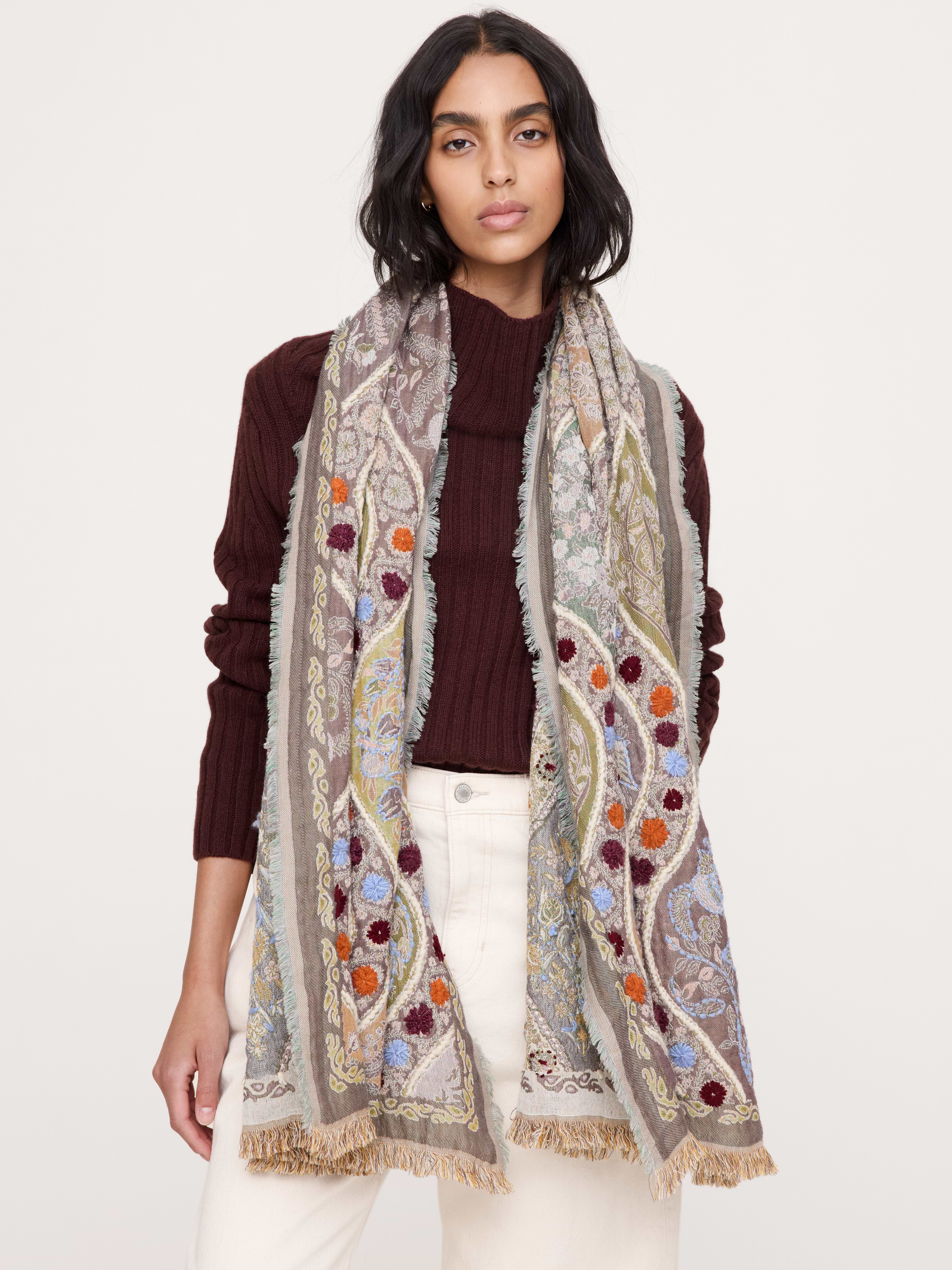 Long Embroidered Scarf by Vismaya | Banana Republic