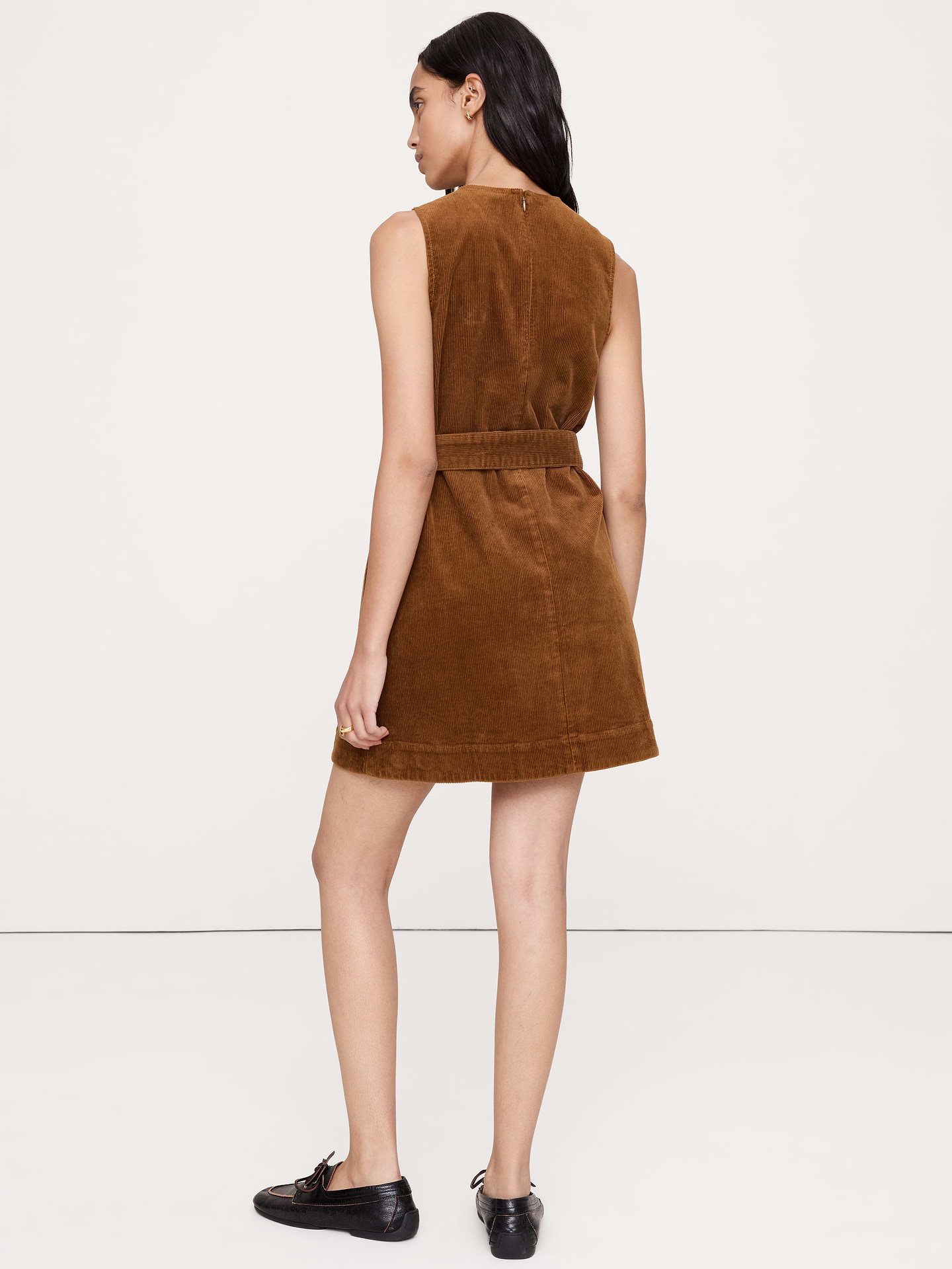 Image number 3 showing, Corduroy Side-Button Mini Dress