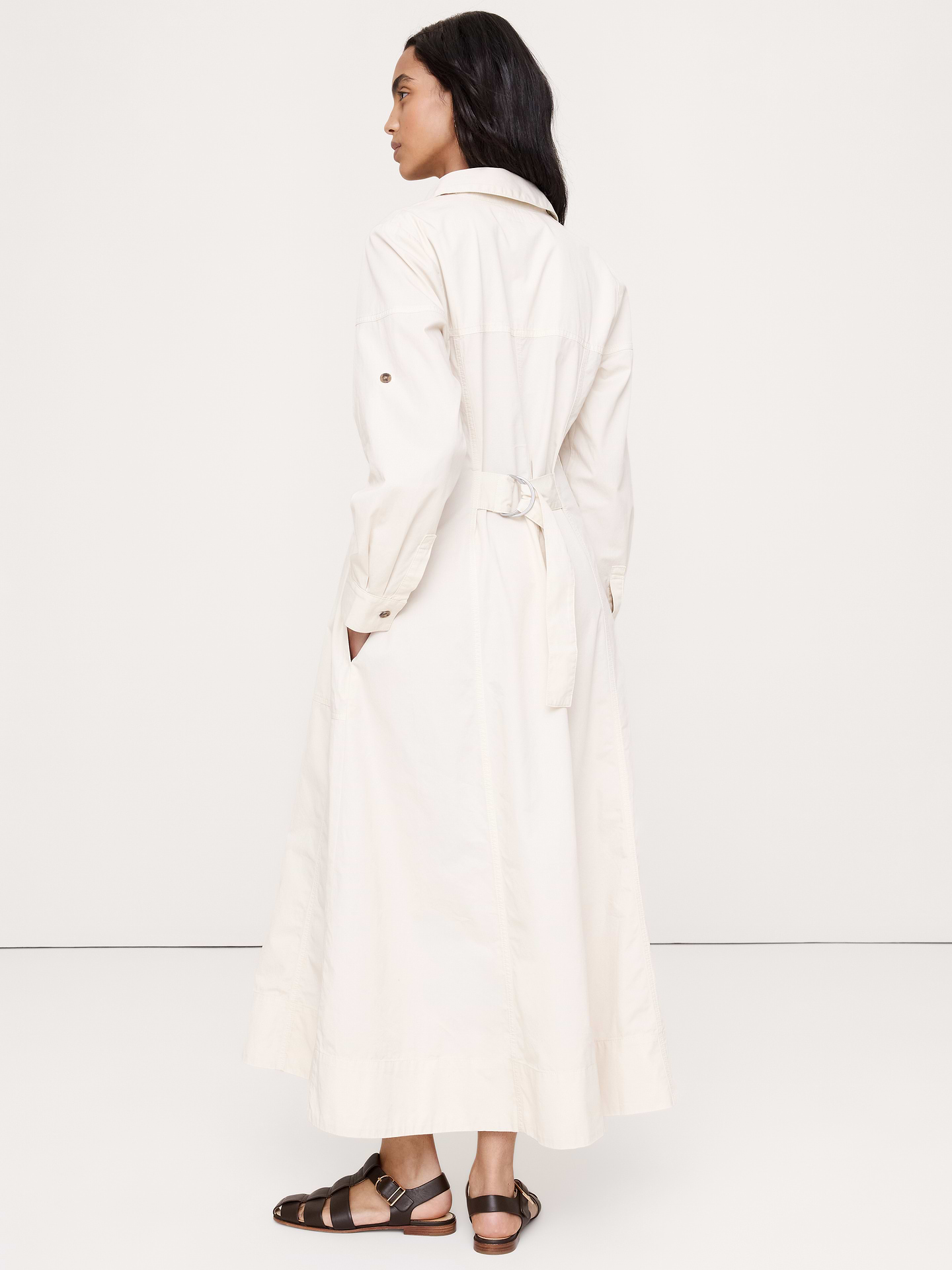 Image number 2 showing, Cotton Twill Paneled Shirt Dress