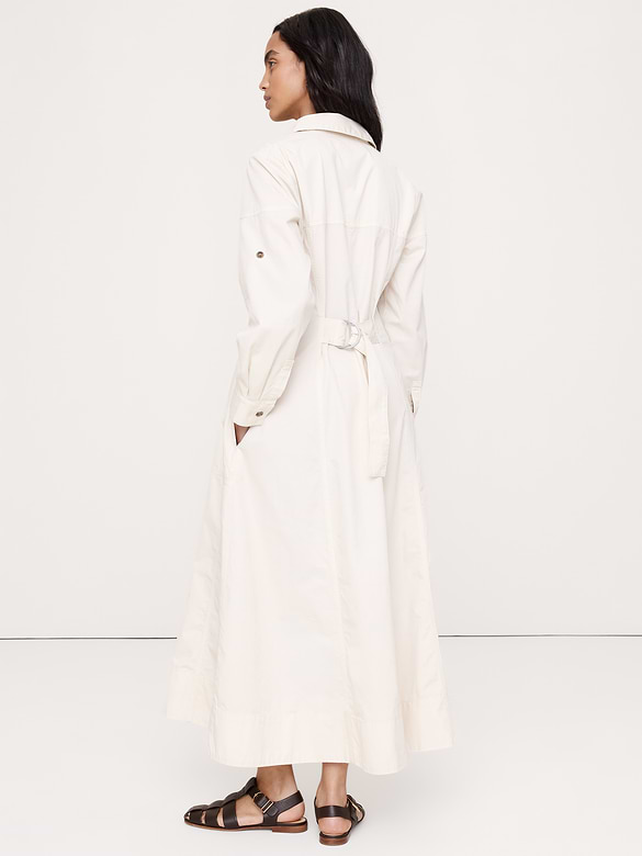Robe-chemisier à panneaux en sergé de coton
