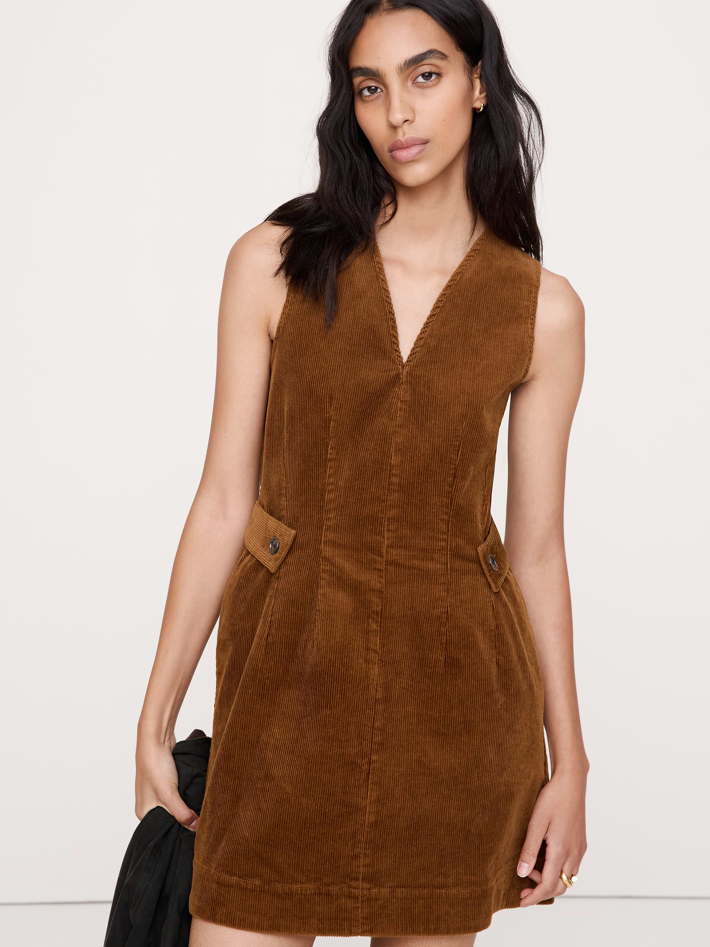 Image number 4 showing, Corduroy Side-Button Mini Dress