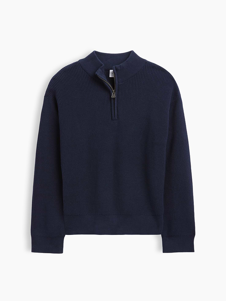 Image number 1 showing, Kids Relaxed Quarter-Zip Sweater