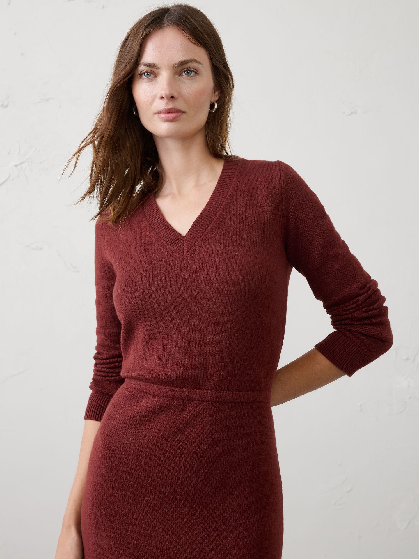 Image number 3 showing, Vee-Neck Sweater Midi Dress