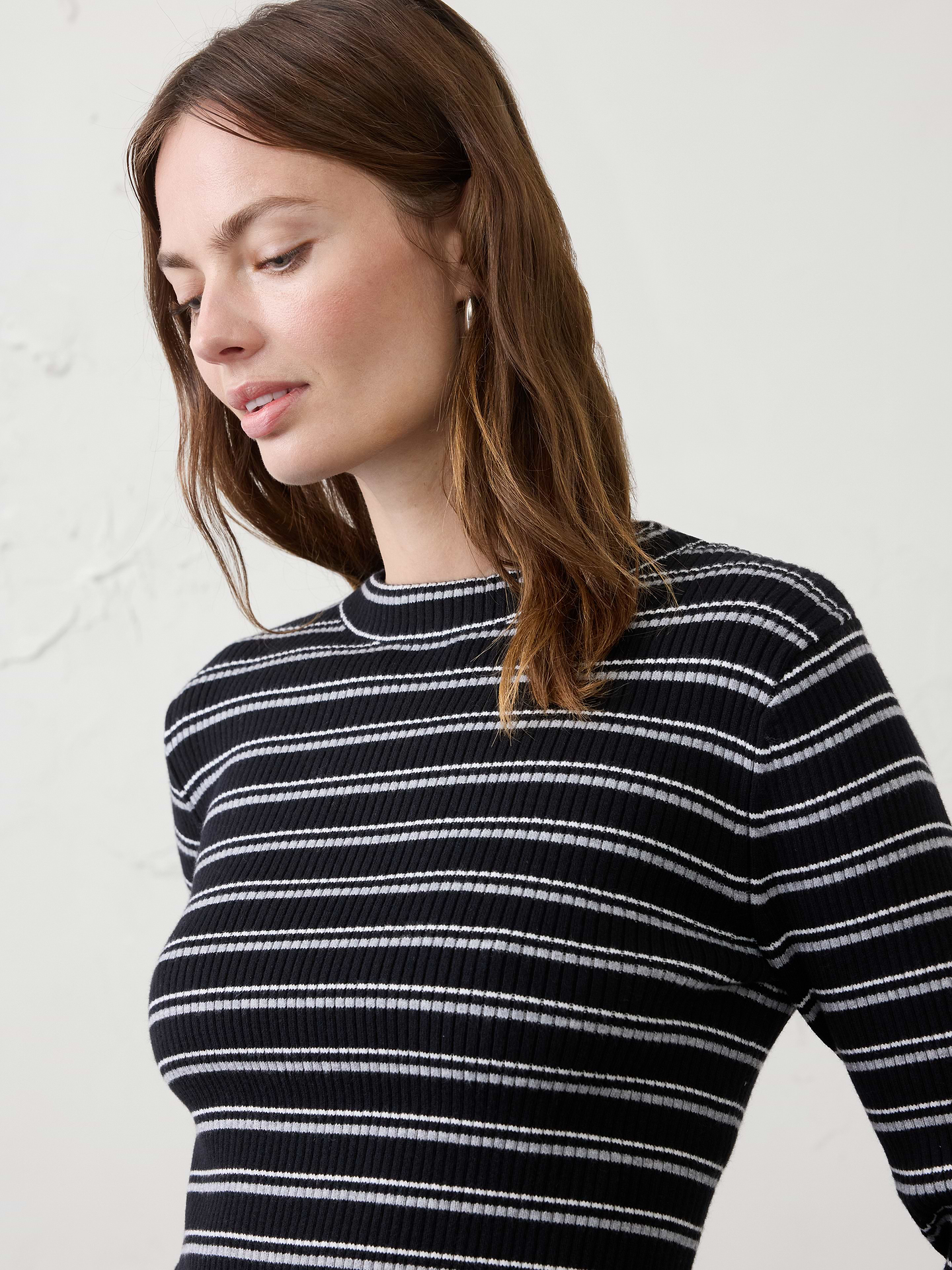 Image number 3 showing, Ribbed Mock-Neck Mini Sweater Dress