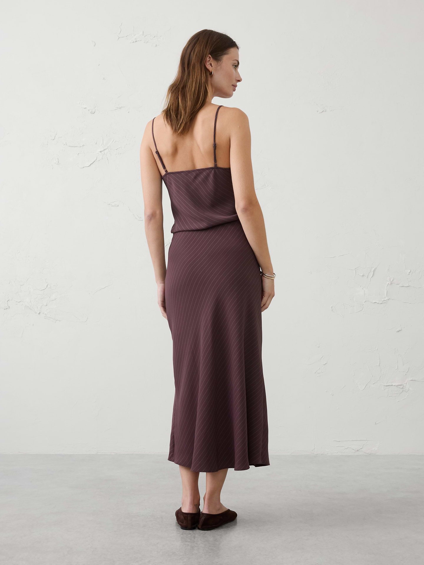 Image number 2 showing, Crepe Pinstripe Pull-On Midi Skirt