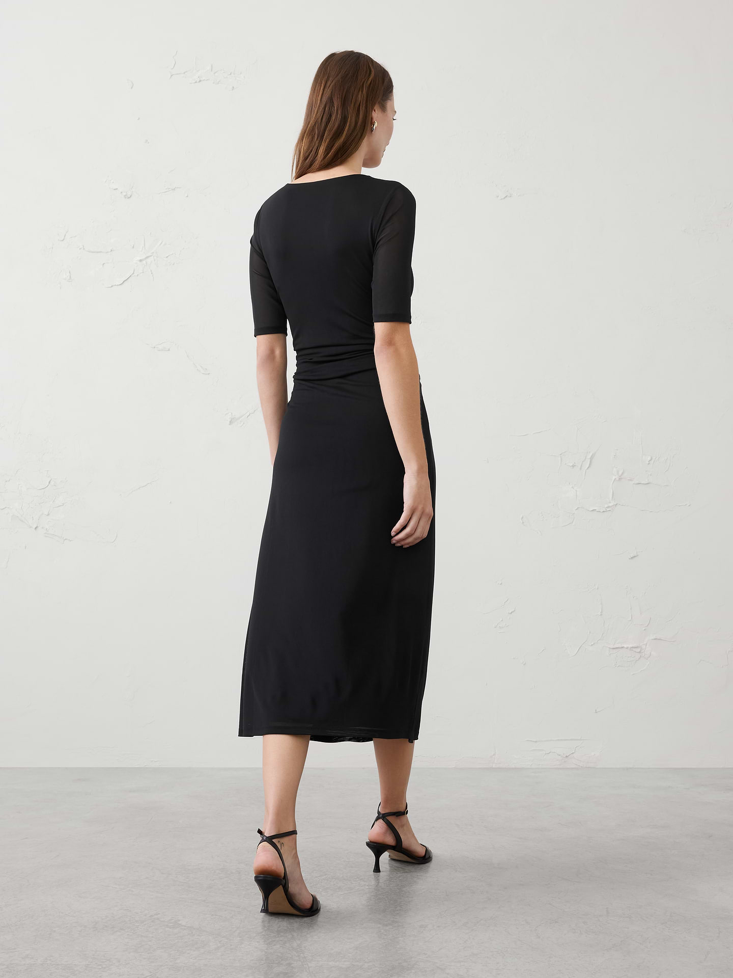Image number 2 showing, Mesh Scoop-Neck Midi Dress