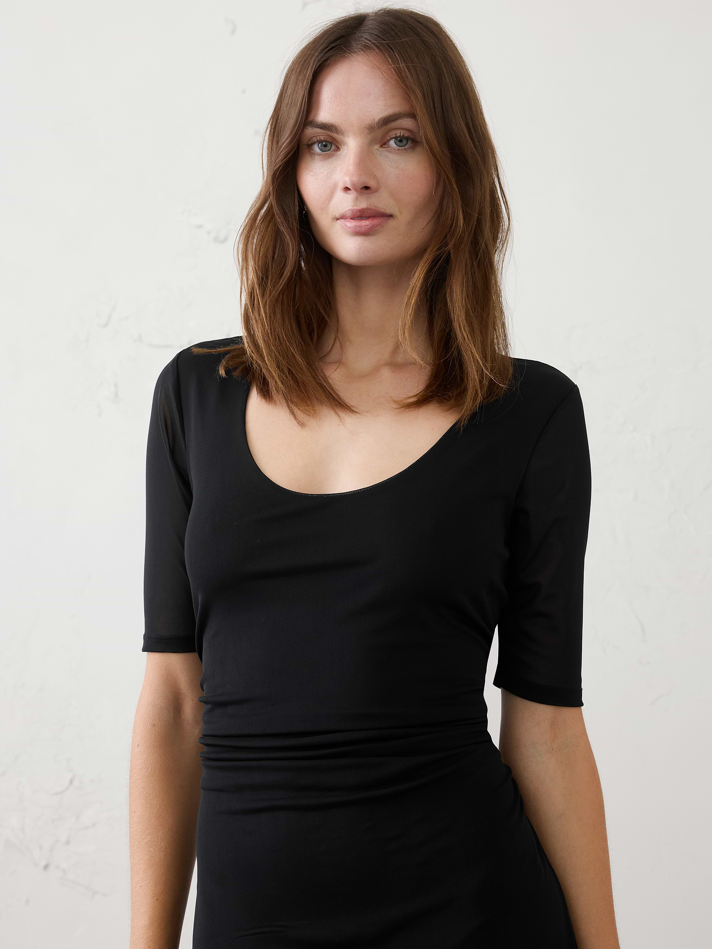 Image number 3 showing, Mesh Scoop-Neck Midi Dress