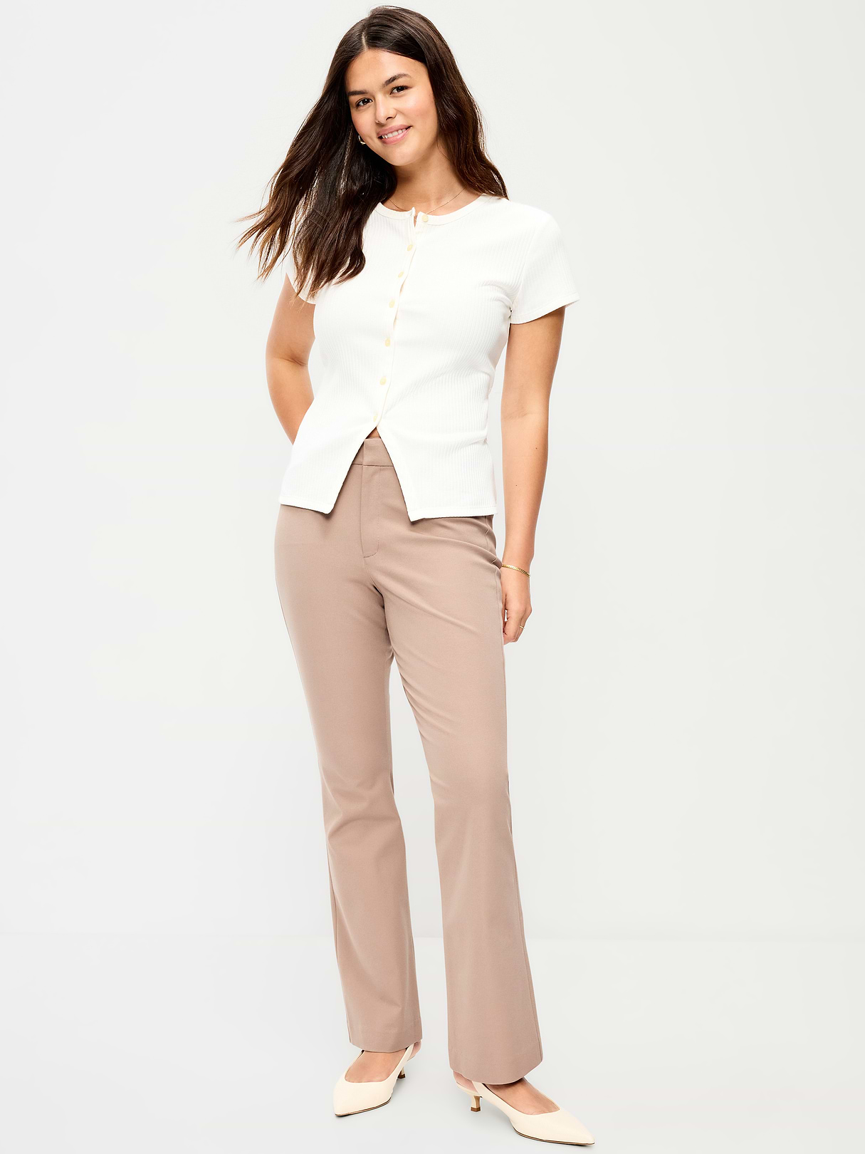 High-Waisted Pixie Flare Pants - Chocolate Malted by Old Navy