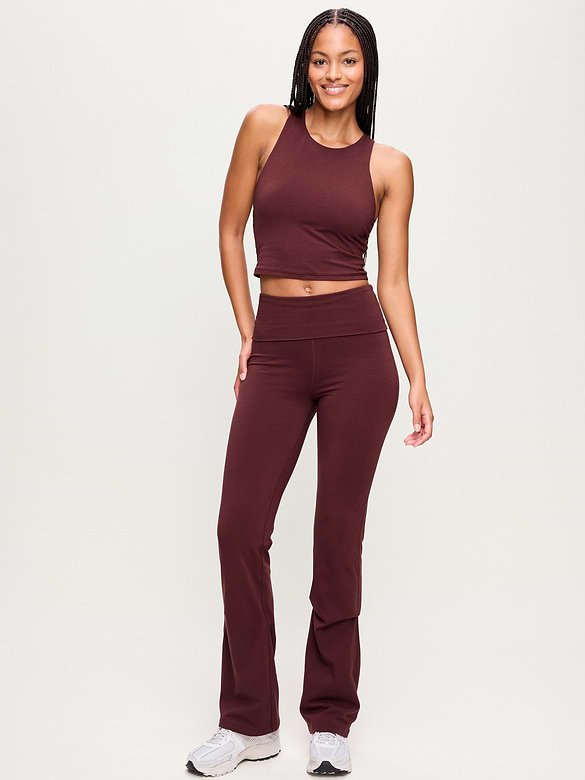High-Waisted PowerChill Fold-Over Bootcut Leggings