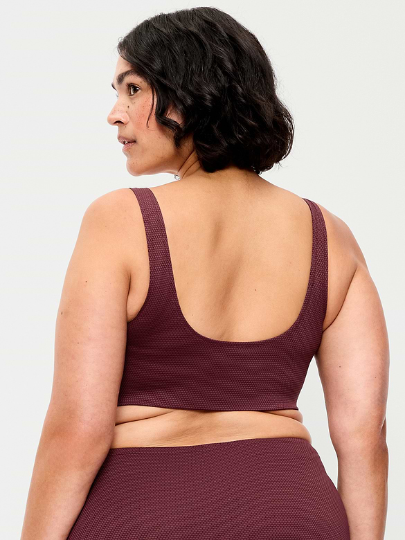 Pique Scoop-Neck Swim Top