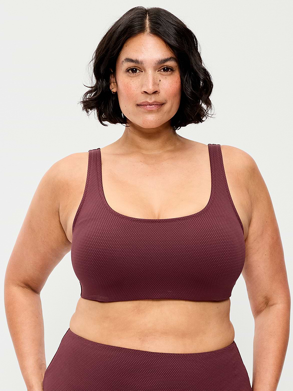 Pique Scoop-Neck Swim Top