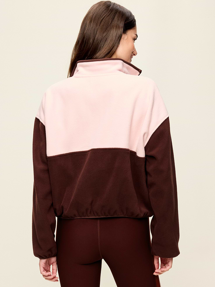 Image number 2 showing, Oversized Half-Zip Cropped Fleece Sweatshirt