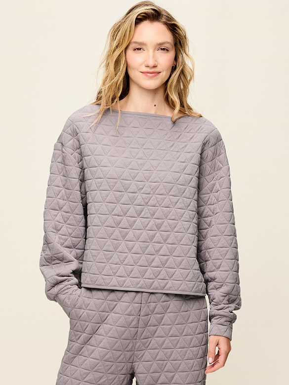 Quilted Bounce Boatneck Sweatshirt
