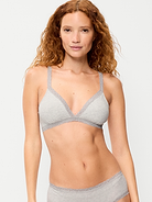 Image number 1 showing, Lace-Trim Cotton Triangle Bralette