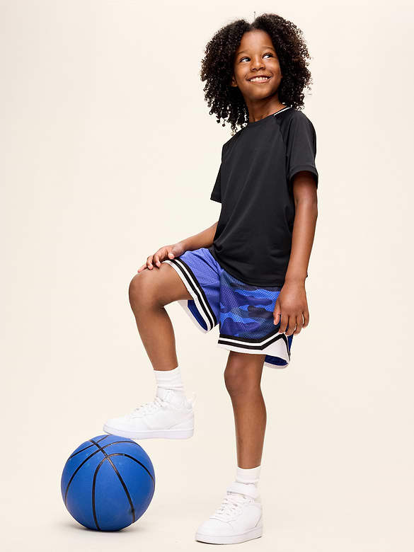 Knee Length Mesh Basketball Shorts for Boys