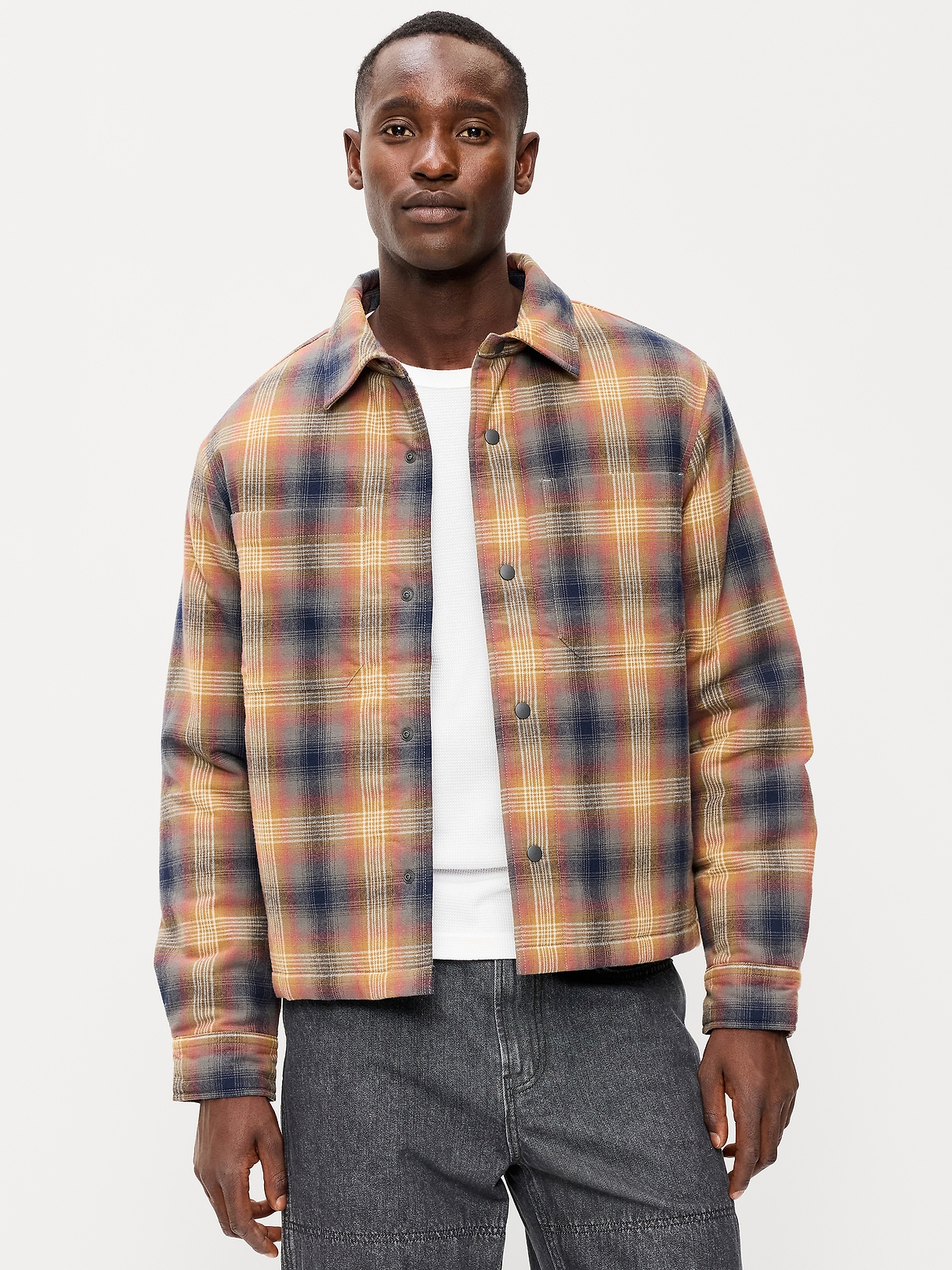 Cropped Insulated Flannel Shacket | Old Navy