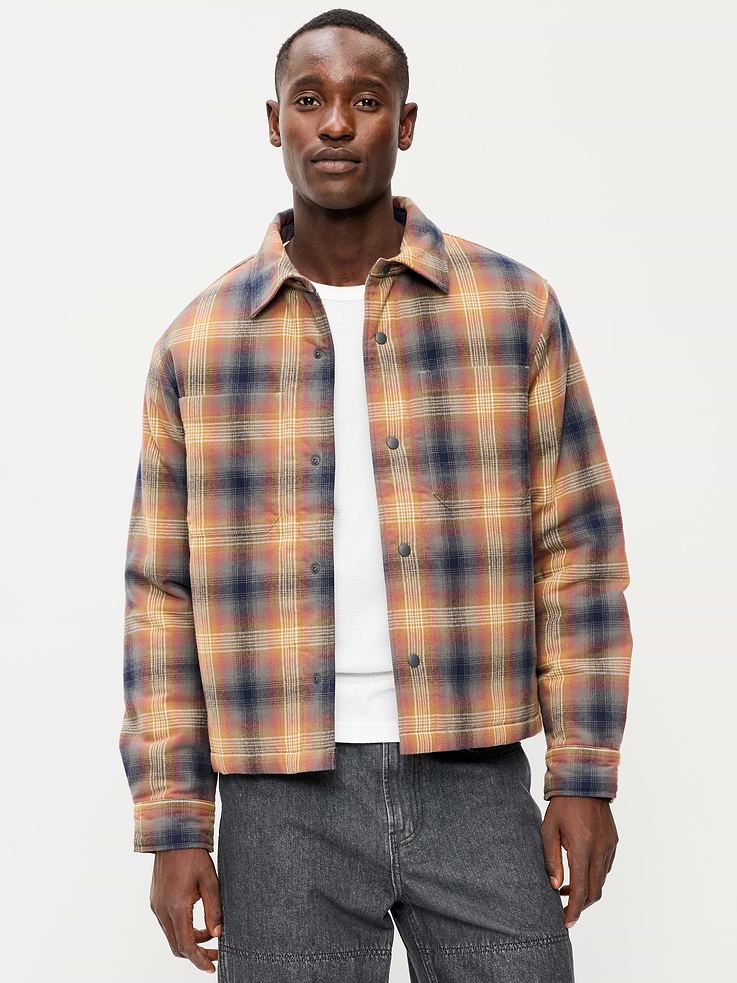 L'image numéro 1 présente Veste-chemise courte isotherme en flanelle