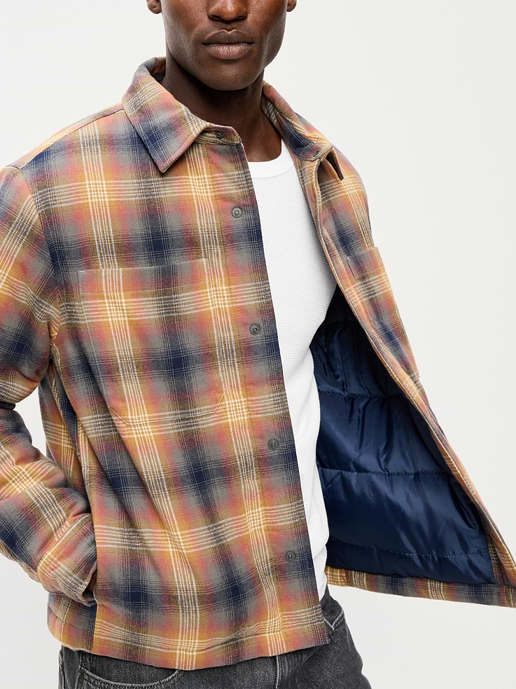 L'image numéro 4 présente Veste-chemise courte isotherme en flanelle