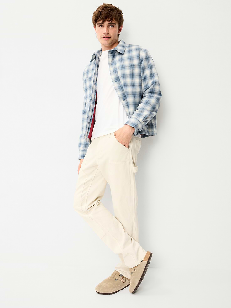 Image number 3 showing, Cropped Insulated Flannel Shacket