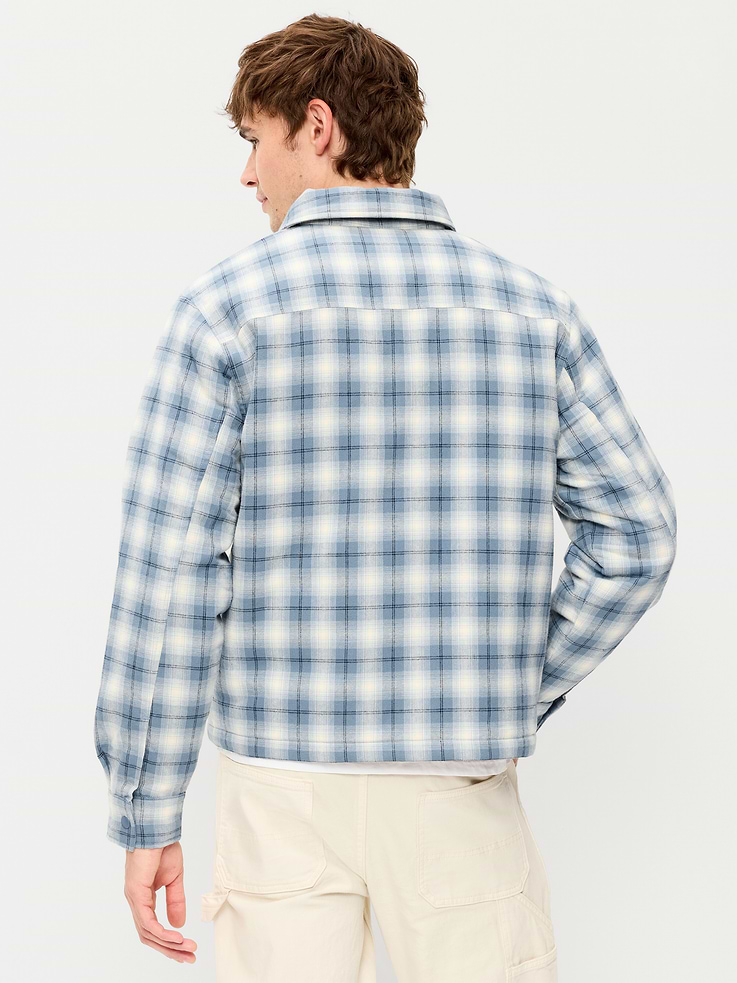Image number 2 showing, Cropped Insulated Flannel Shacket