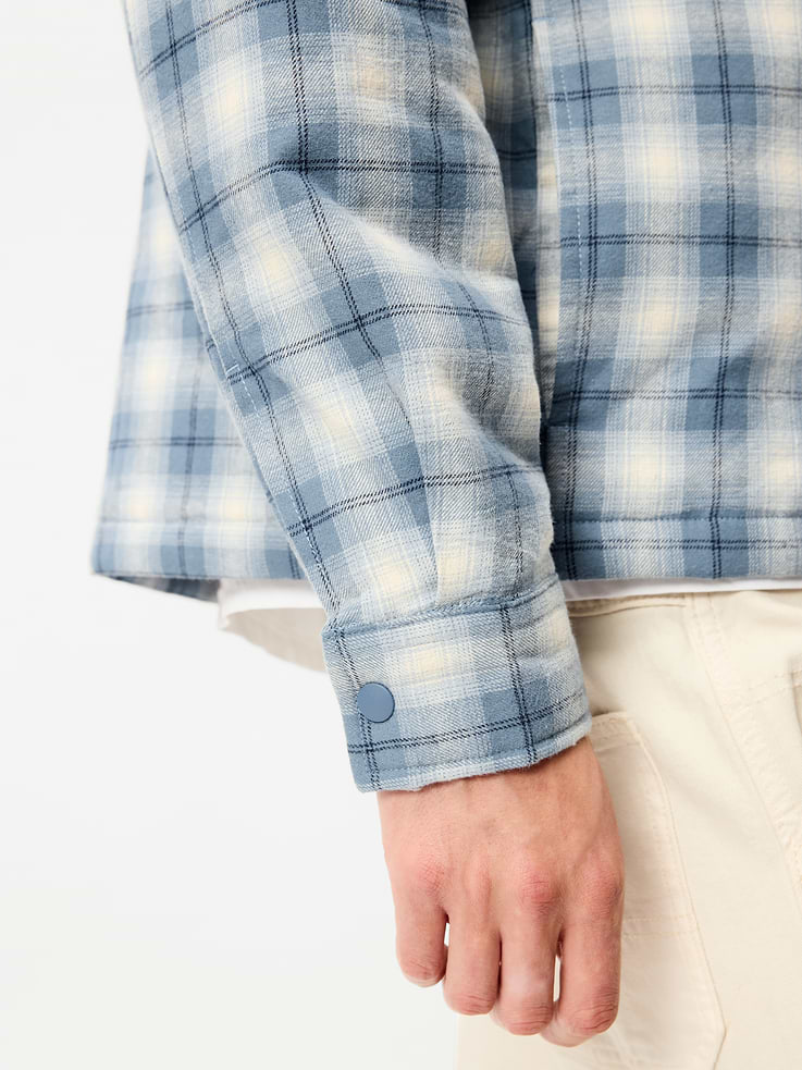 Image number 6 showing, Cropped Insulated Flannel Shacket