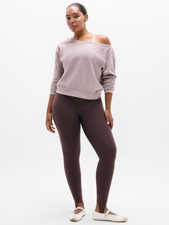 Airy Cotton Terry Snow Wash Boat Neck Sweatshirt
