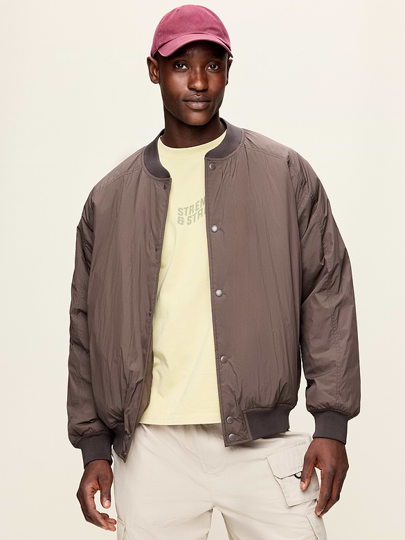Water-Resistant Insulated Bomber Jacket