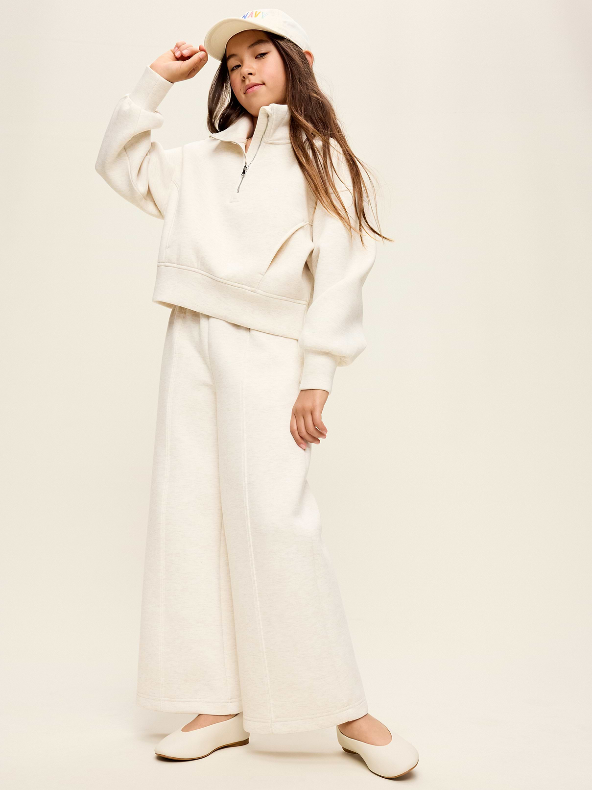 Image number 3 showing, High-Waisted Bounce Fleece Wide-Leg Sweatpants for Girls