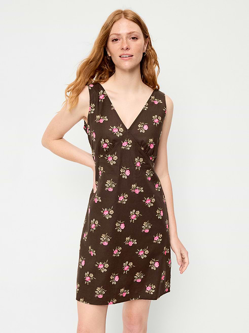 casual dresses for women black Prima Jersey Midi Dress at Modern Citizen Matching Hawaiian Couples Outfit, April_2025 tie * Open back Color:Pinkbotanicalprint
