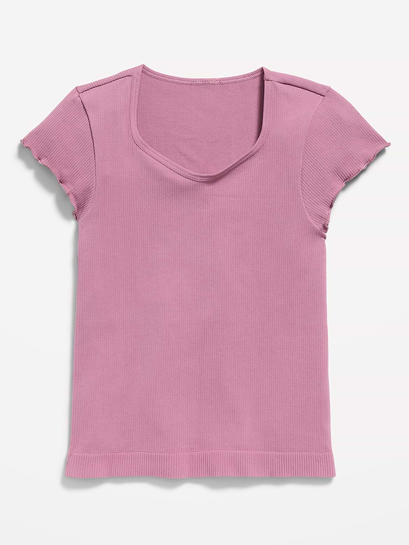Fitted Seamless Ribbed  Performance Top for Girls