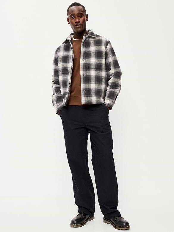 Cropped Insulated Flannel Shacket