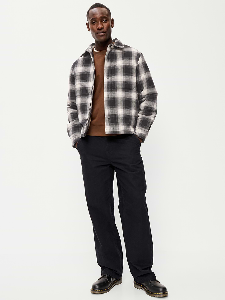 Image number 3 showing, Cropped Insulated Flannel Shacket