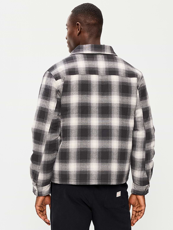 Cropped Insulated Flannel Shacket