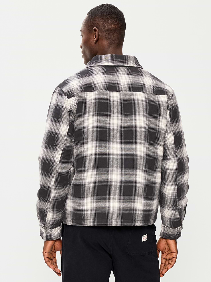 Image number 2 showing, Cropped Insulated Flannel Shacket