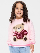 Image number 1 showing, SoSoft Long-Sleeve Graphic Sweater for Toddler Girls