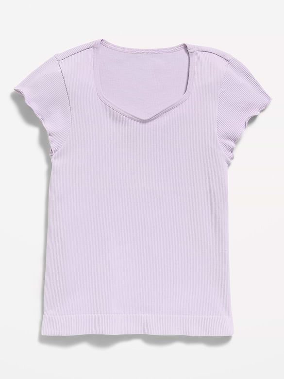 Fitted Seamless Ribbed  Performance Top for Girls