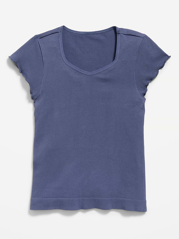 Fitted Seamless Ribbed  Performance Top for Girls