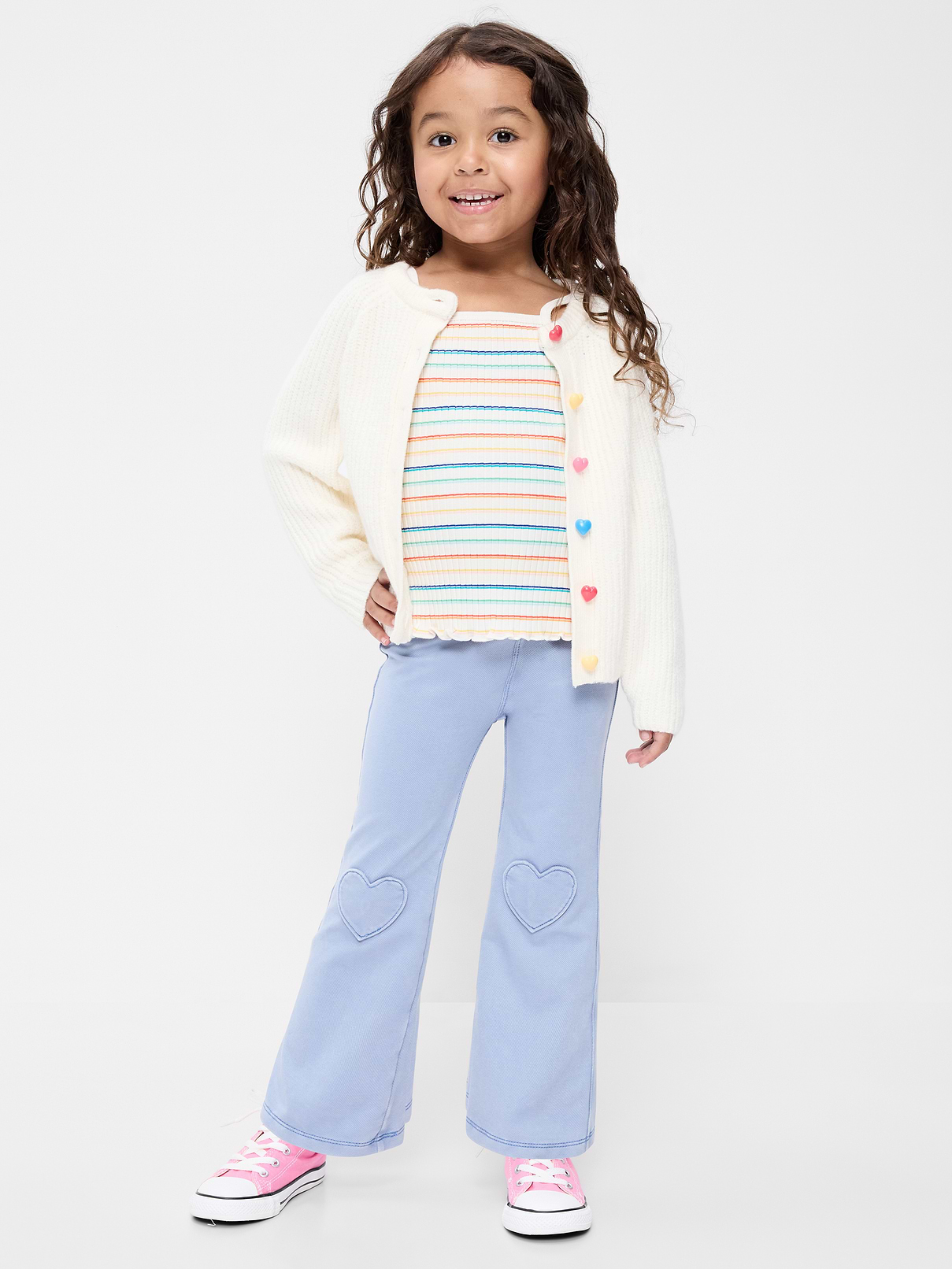 Image number 1 showing, Faux-Denim Flared Leggings for Toddler Girls