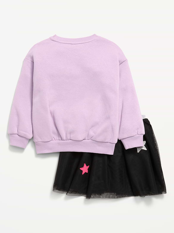 Sweatshirt & Tutu Skirt Set for Toddler Girls