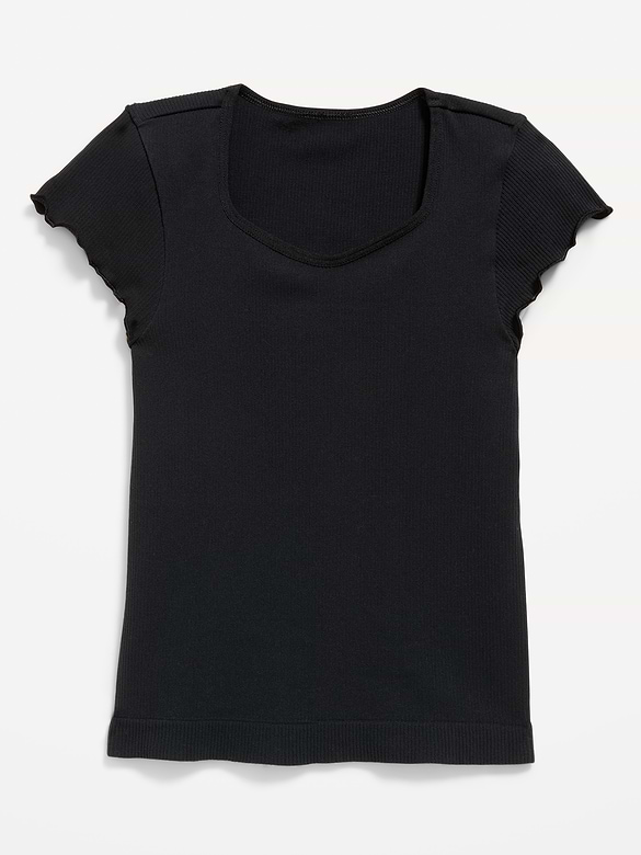Fitted Seamless Ribbed  Performance Top for Girls