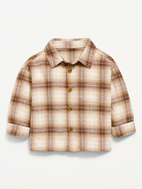 Long Long-Sleeve Plaid Flannel Shirt for Baby on clearance at Old Navy — 30% off