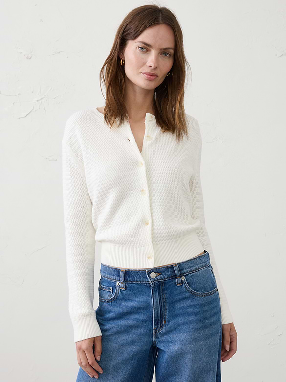Textured Cardigan Sweater