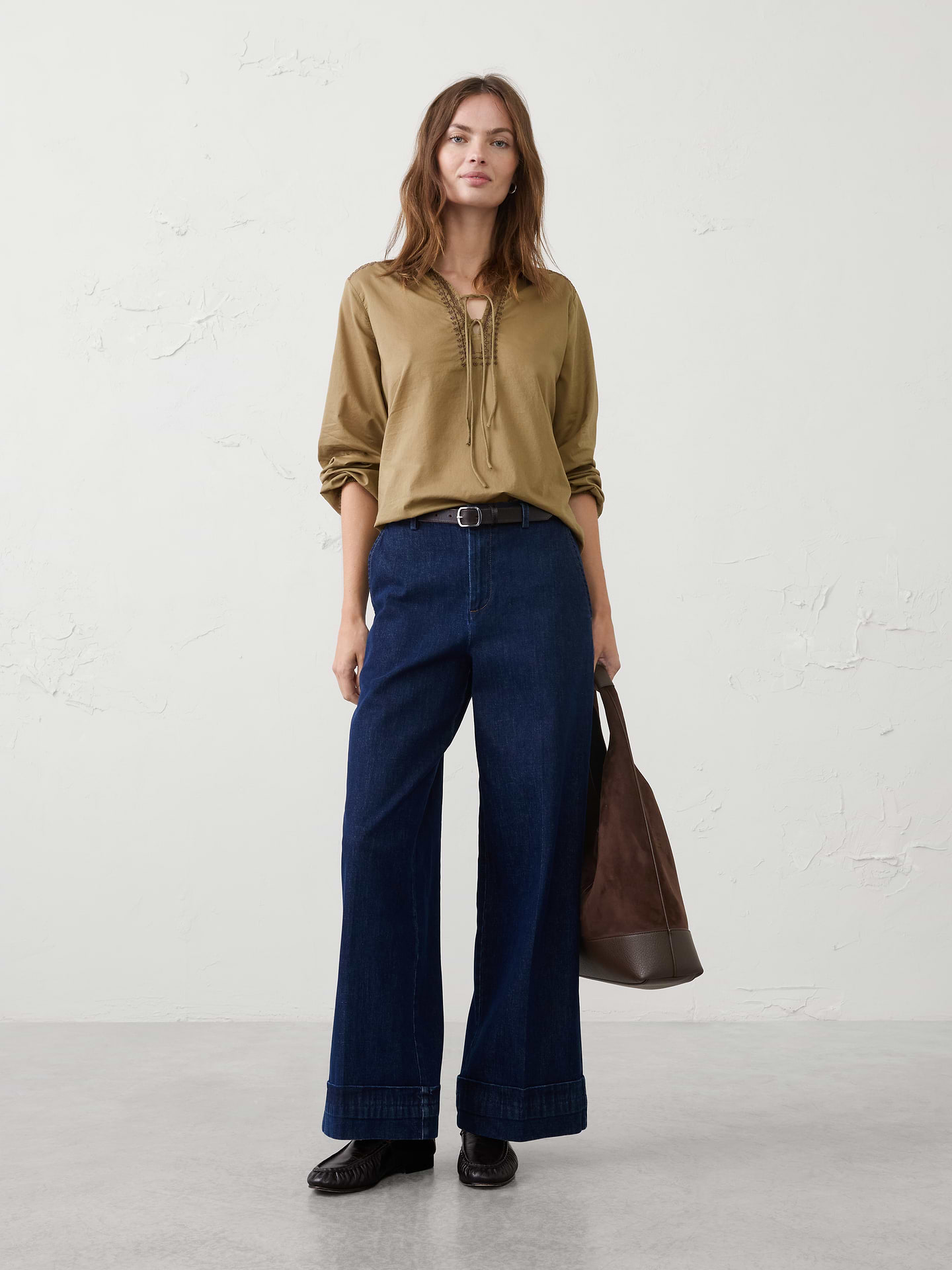 Image number 1 showing, Collared Front-Tie Top